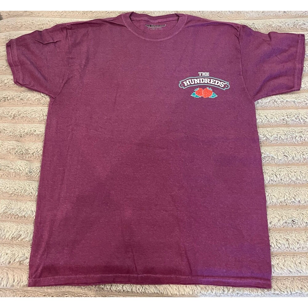 The Hundreds Strawberry Logo Graphic T-Shirt Burgundy Men’s Large NWOT Street